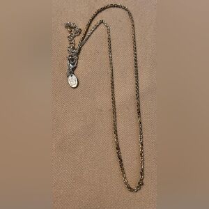 Vintage 1980s rhodium plated necklace 19 inch chain